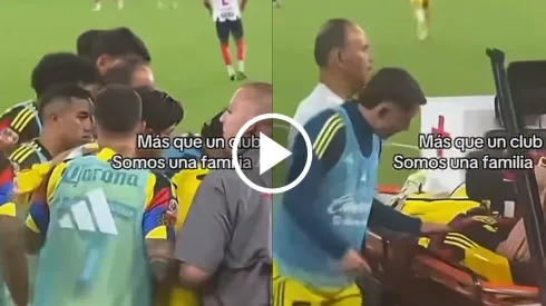 Jugadores de América acompañaron a Dagoberto tras su lesión.