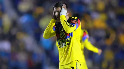 MEXICO CITY, MEXICO – AUGUST 09: Brian Rodriguez #7 of America gestures during the 4th round match between America and Queretaro as part of the Torneo Apertura 2025 Liga MX at Estadio Ciudad de los Deportes on August 09, 2025 in Mexico City, Mexico. (Photo by Manuel Velasquez/Getty Images)