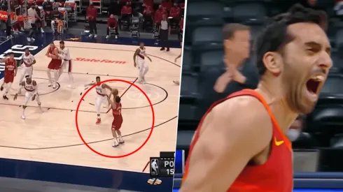 Video: Campazzo metió un triplazo ante Portland y lo gritó como un gol