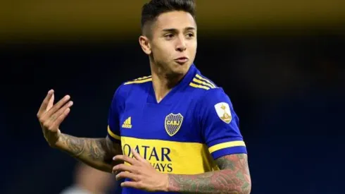 Festejo del gol de Almendra anoche