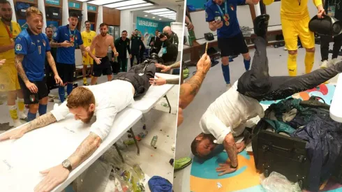 Daniele De Rossi haciendo locuras en el vestuario de Italia (Fotos: Getty Images)