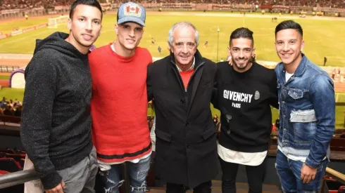 Rodolfo D'Onofrio junto a Leonel Vangioni, Erik Lamela, Manuel Lanzini y Sebastián Driussi (Foto: River vía Twitter)