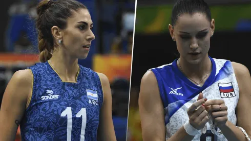 Julieta Lazcano, de Argentina, y Nataliya Goncharova, de Rusia, se enfrentarán en el vóley femenino de Tokio 2020. (Fotos: Getty Images).