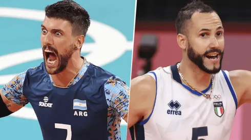 Argentina vs. Italia por los cuartos de final del vóley masculino de Tokio 2020. (Fotos: Getty Images).
