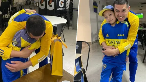 VIDEO | El emotivo encuentro de Riquelme con un niño hincha de Boca