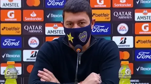 Battaglia, contento en conferencia.