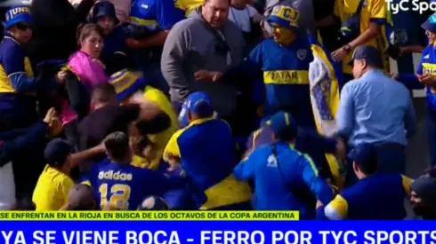 VIDEO | Agredieron a un hincha de Boca en la tribuna antes del partido contra Ferro