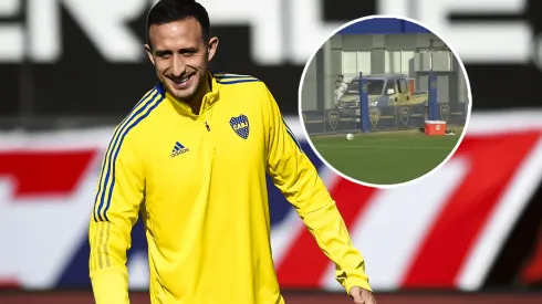 La imagen de Izquierdoz en la práctica de Boca tras las palabras de Benedetto.