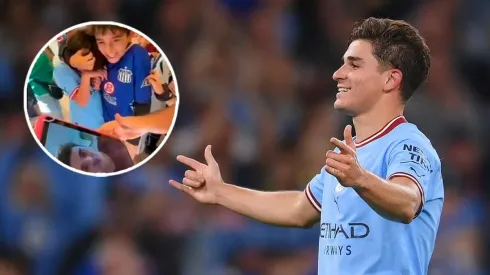 Julián Álvarez emocionó hasta las lágrimas a un niño.