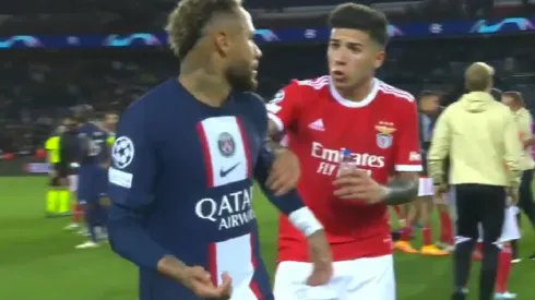 El cruce verbal entre Enzo Fernández y Neymar tras la patada
