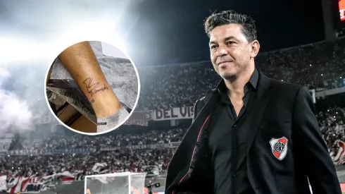 El jugador de River que se tatuó la firma de Gallardo.