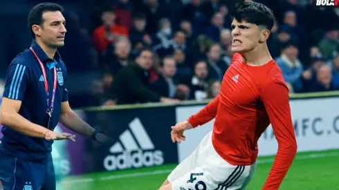 Garnacho le tiró una indirecta a Scaloni.