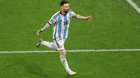 Lionel Messi celebra su gol ante Croacia por las semifinales de Qatar 2022.