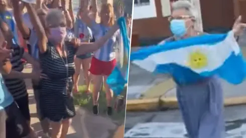 La abuela fanática de la Selección Argentina (Fotos: Captura)