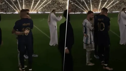 No se había visto: el momento en el que Mbappé felicitó a Messi y Scaloni por el título