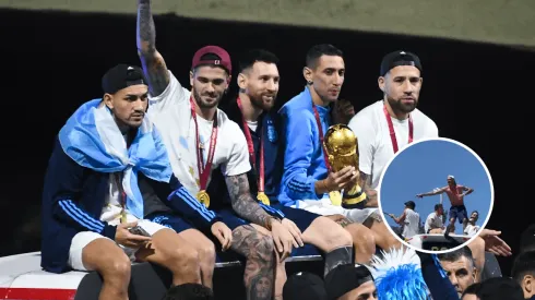 VIDEO | Es viral: el reto de Messi a De Paul en plenos festejos con los hinchas