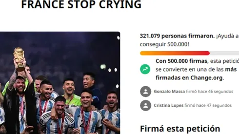 Petición para que "Francia deje de llorar"