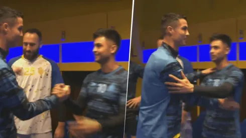 VIDEO | ¡Con palmadita incluida! El afectuoso saludo entre Cristiano y el Pity Martínez