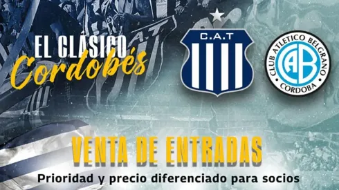 Entradas para el clásico cordobés entre Talleres y Belgrano.