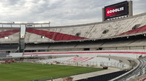 Así está el Estadio Monumental de River.