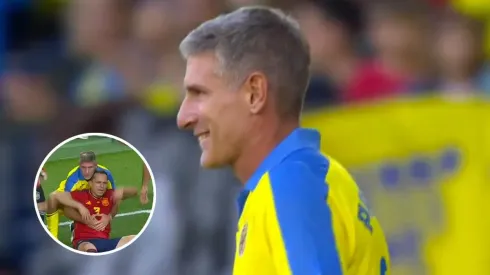 Sin suerte: Palermo no la pudo meter y lesionó a un jugador en el Partido de Leyendas