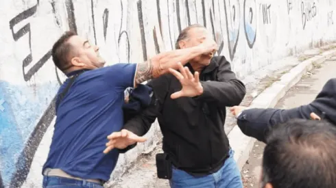 FOTOS de la agresión a Sergio Berni en la protesta de colectiveros