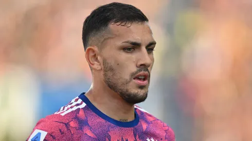 REGGIO NELL'EMILIA, ITALY - APRIL 16: Leandro Paredes of Juventus looks on during the Serie A match between US Sassuolo and Juventus at Mapei Stadium - Citta' del Tricolore on April 16, 2023 in Reggio nell'Emilia, Italy. (Photo by Alessandro Sabattini/Getty Images)