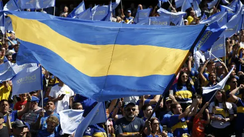 BUENOS AIRES, ARGENTINA - OCTOBER 1: Fans cheer before a match between Boca Juniors and River Plate as part of Group B of Copa de la Liga Profesional 2023 at Estadio Alberto J. Armando on October 1, 2023 in Buenos Aires, Argentina. (Photo by Daniel Jayo/Getty Images)