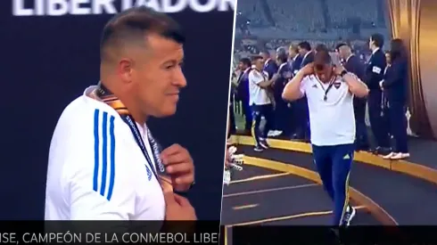 Almirón en la ceremonia de premiación.
