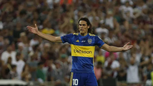 Edinson Cavani en la final de la Libertadores