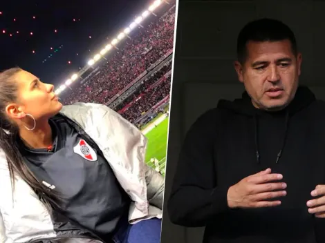 Mina Bonino se le plantó a Riquelme en pleno Argentina-Uruguay en La Bombonera: "Dejá"