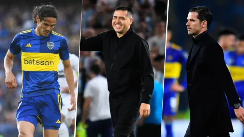 Edinson Cavani no podrá jugar contra Estudiantes. Juan Román Riquelme espera el resultado de las elecciones. Y Fernando Gago desea que lo llamen para dirigir a Boca. Getty Images.