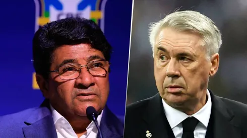 Ednaldo Rodrigues, presidente de la CBF, activó su plan b ante las declaraciones de Carlo Ancelotti. Getty Images.