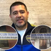 La zona del Palacio de Tribunales amaneció con pasacalles a favor de Juan Román Riquelme