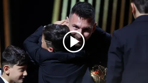 Mateo y Lionel Messi.