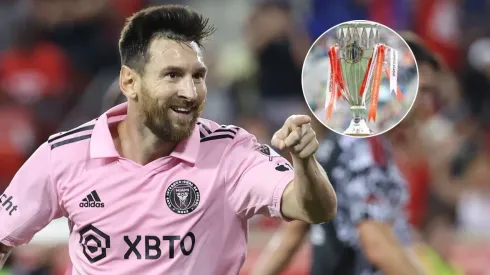 Lionel Messi y el trofeo de la Copa de Campeones Concacaf 2024.
