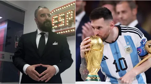 Álvaro Morales y Leo Messi.