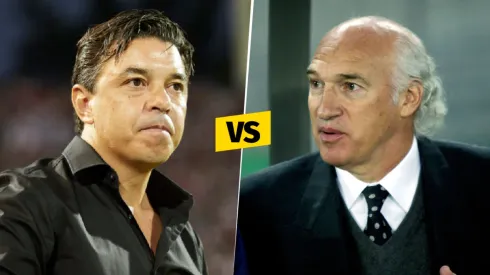 Marcelo Gallardo, histórico DT de River, y Carlos Bianchi, leyenda de Boca.