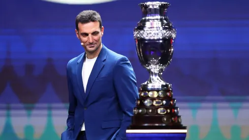 Lionel Scaloni en el sorteo de la Copa América 2024.