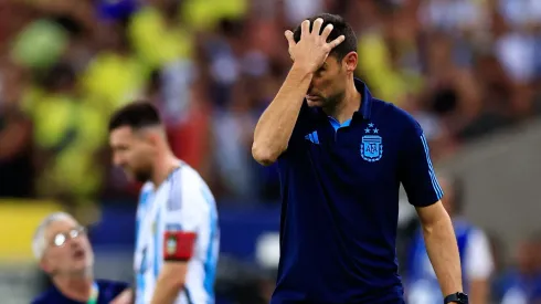 Scaloni en el último clásico contra Brasil en el Maracaná.