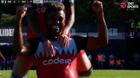 El festejo de Miguel Borja.