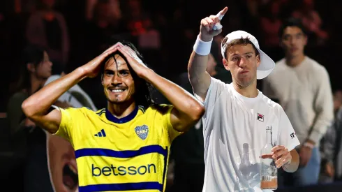 El tenista salió a bancar al delantero uruguayo.