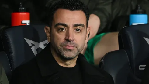 BARCELONA, SPAIN - JANUARY 27: Head Coach Xavi Hernandez of FC Barcelona looks on during the LaLiga EA Sports match between FC Barcelona and Villarreal CF at Estadi Olimpic Lluis Companys on January 27, 2024 in Barcelona, Spain. (Photo by David Ramos/Getty Images)