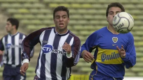Pablo Cuba en un partido ante Boca.