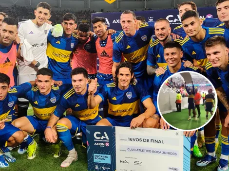 VIDEO | Marcos Rojo le regaló el cheque de la Copa Argentina a un hincha de Boca
