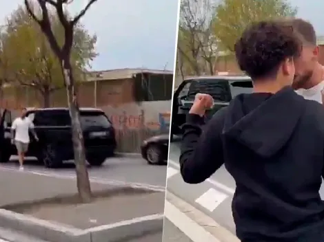 VIDEO | Un jugador de Barcelona se bajó del auto a increpar un hincha: "La última vez que me llamas tonto"