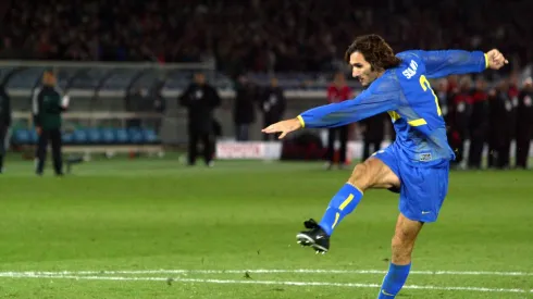 Rolando Schiavi con la camiseta de Boca.