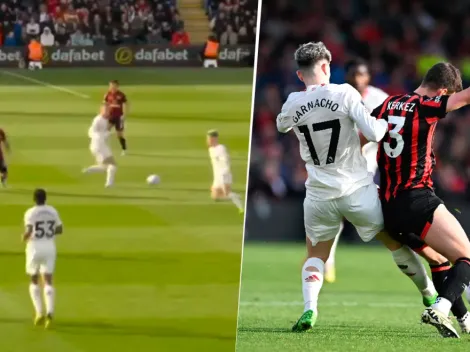 El error de Garnacho que derivó en gol en el empate de Manchester United ante Bournemouth