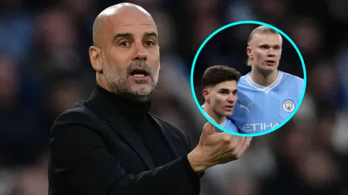Guardiola habló sobre el cambio de Julián Álvarez por Haaland.