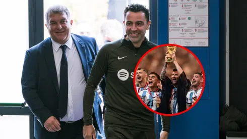 Xavi y Laporta, cerca de tener a un campeón del mundo con Argentina.